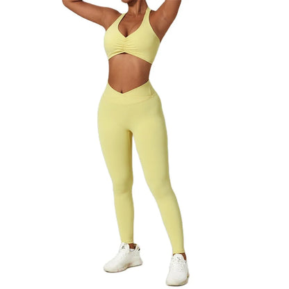NCLAGEN Women Sportwear Yoga Set 2 Piece Quick Dry Sports Tracksuit Bra Leggings High Elastic Sexy Gym Running Fitness Suit LUXLIFE BRANDS