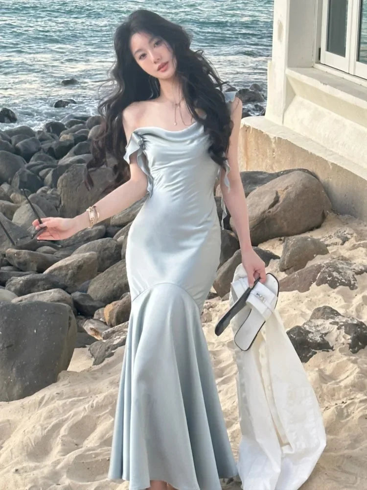 Chantel French Satin Mermaid Dress