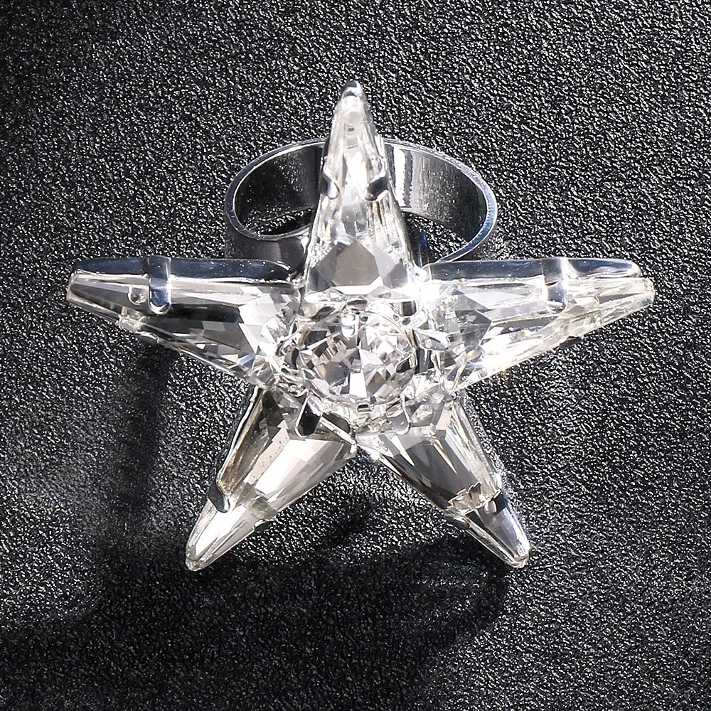 Rhinestone Star Fashion Finger Rings