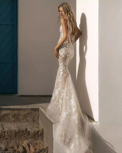 Luxury Mermaid Lace Wedding Dress LUXLIFE BRANDS