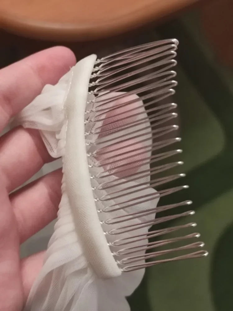 Luxurious White Ivory 5 M Cathedral Long Voile 3D  Appliques Soft Lace Wedding Veil Bridal Veils with Comb Bride Wedding Accesso LUXLIFE BRANDS