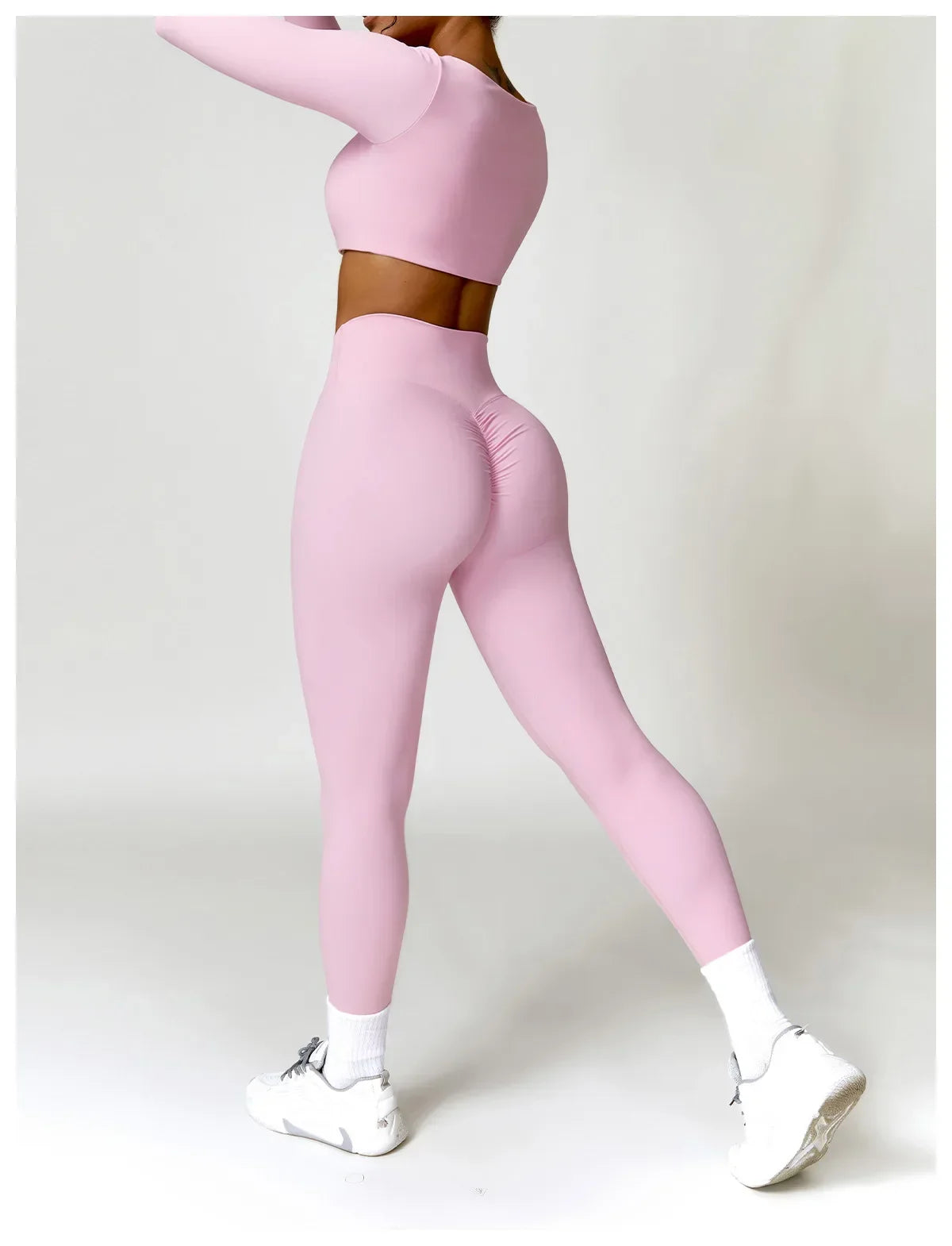 New Long sleeve Shirt Sports Set Women Fitness Tights Yoga Set Crop Top Running High Waist Gym Set Womens Outfits Yoga Clothing Luxlife Brands