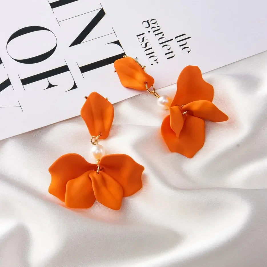 Modern Flower Clip-On Earrings LUXLIFE BRANDS