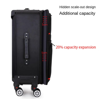 30" Large Capacity Black Luggage Waterproof Durable Trolley Case Oxford Cloth Detachable Spinner Wheel 20" Password Suitcase