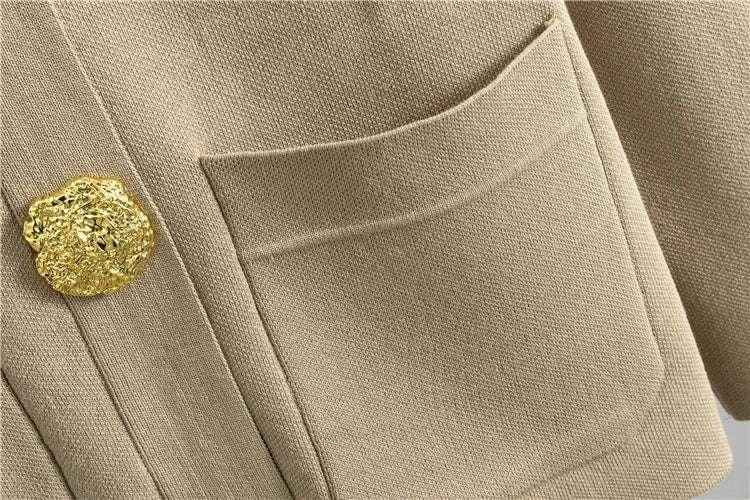 Autumn Winter Women Knit 2 Piece Set New Large Gold Button V-neck Cardigan Coats+High Waist Baggy Wide Leg Pants Sweater Suits