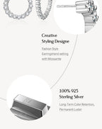 ATTAGEMS Moissanite Hool Earrings 925 Sterling Silver Passed the Diamond Test Wedding Earrings for Women Gift Fine Jewelry Band Luxlife Brands