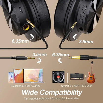 Oneodio Fusion A70 Bluetooth 5.2 Headphones Hi-Res Audio Over Ear Wireless Headset Professional Studio Monitor DJ Headphones 72H