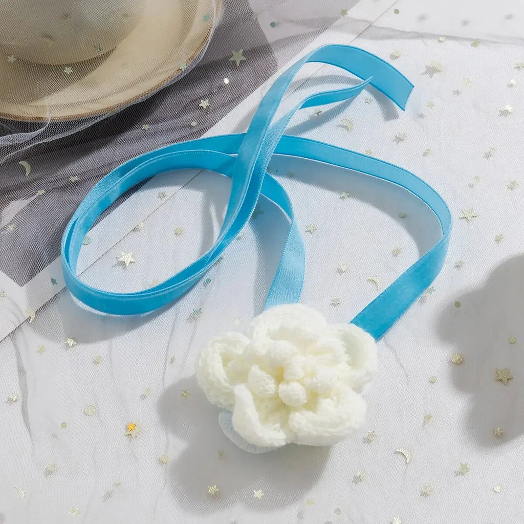 Long Rope with Big Flower Choker Necklace for Women Elegant Lace-up Rope Chain Necklace on Neck 2023 Fashion Jewelry Accessories