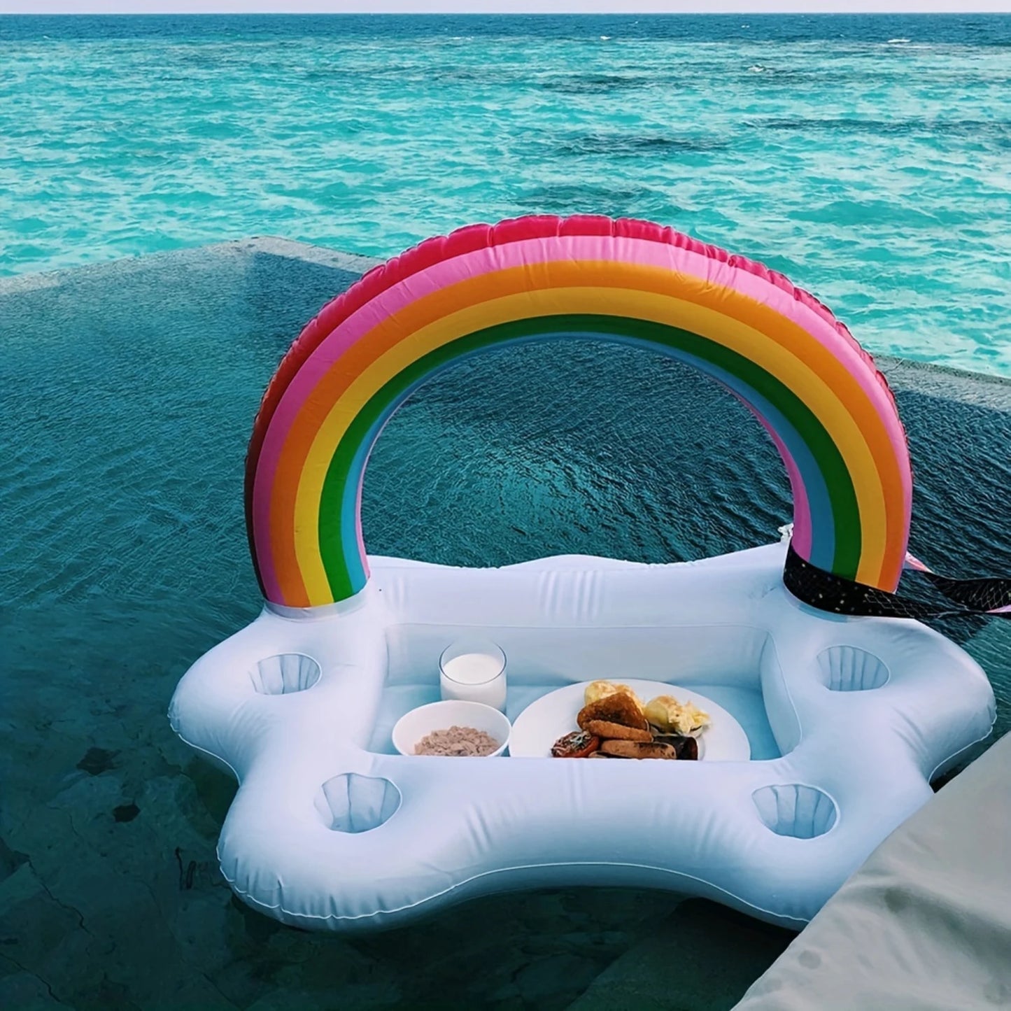 Rainbow Pool Party Inflatable Drink Float