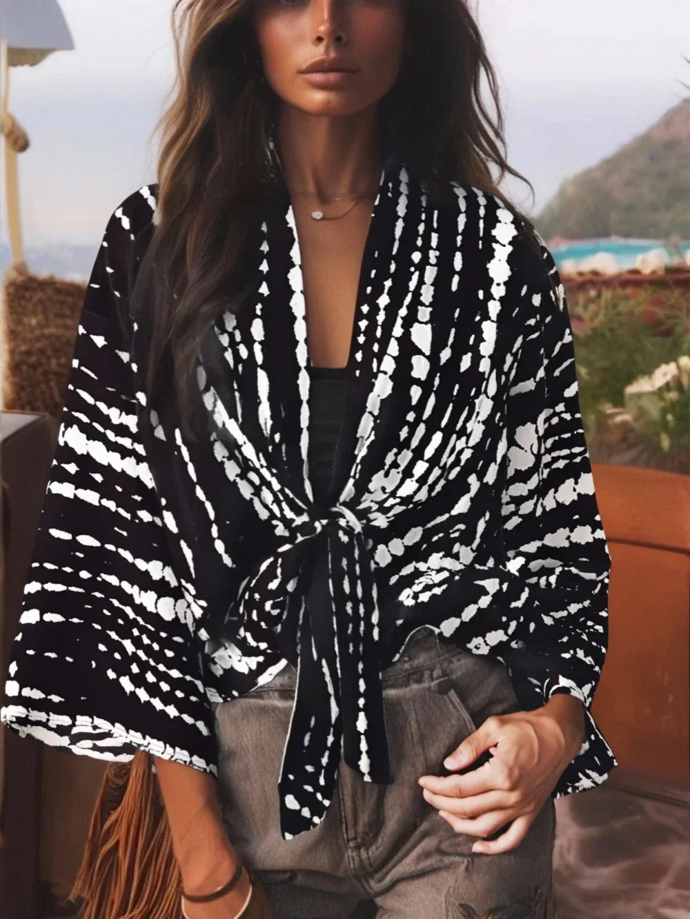 Vintage Boho Kimono Short Robe