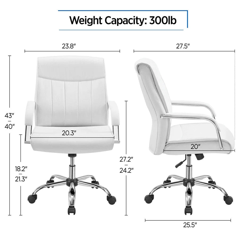 Executive Mid-Back Office Desk Chair with Armrest