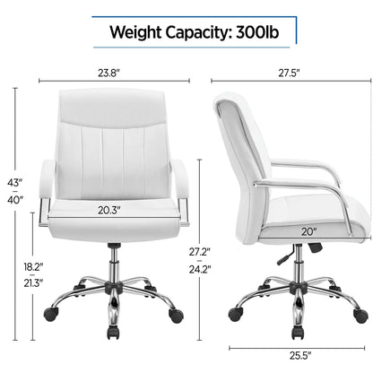 Executive Mid-Back Office Desk Chair with Armrest