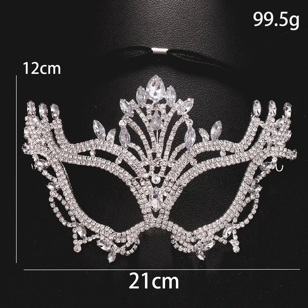 Rhinestone Mask Veil Performance Face Accessories