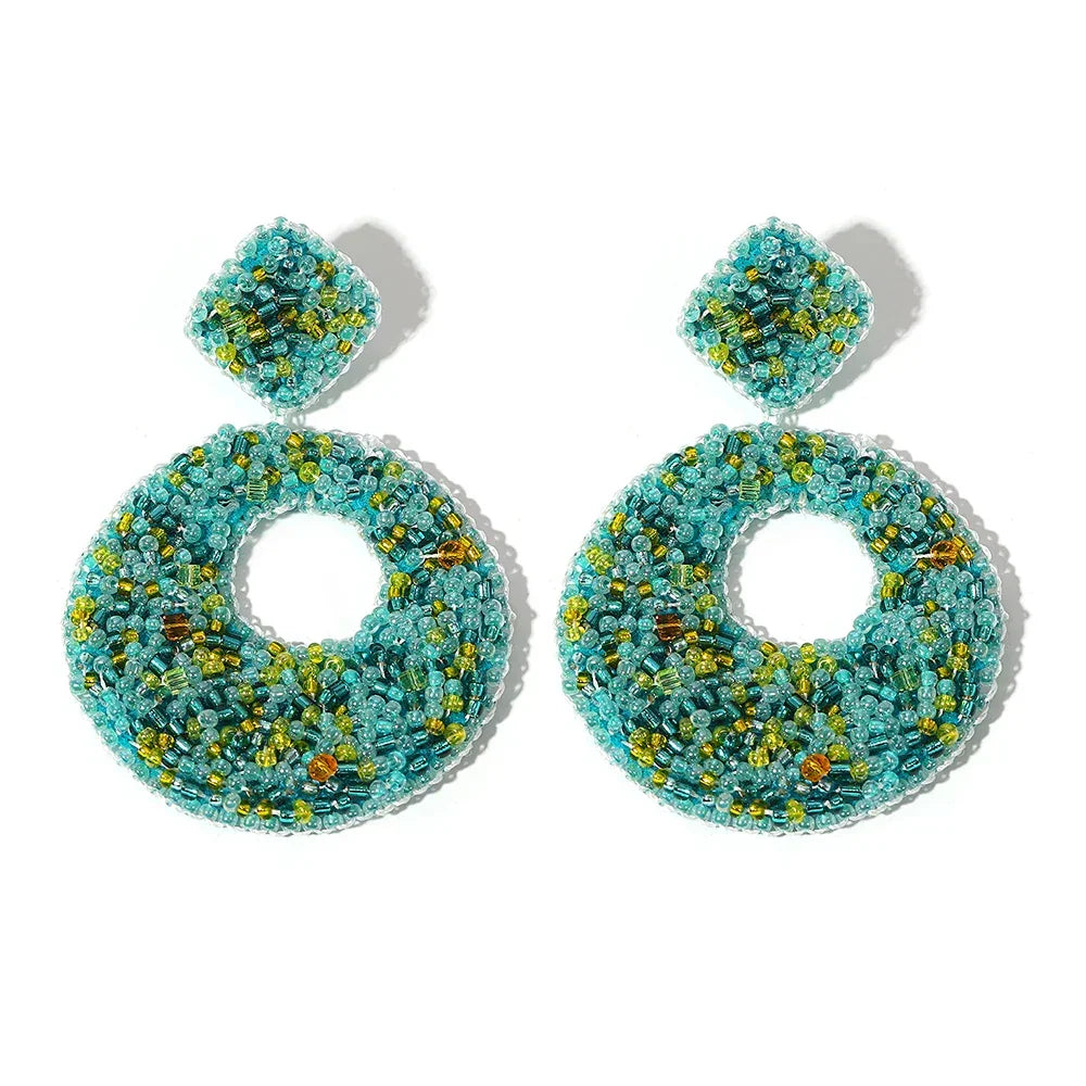 Handmade Beaded Drop Earrings