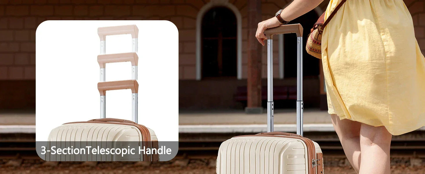 Hard Shell Luggage Sets with Duffel Bag and Toiletry Bag, TSA Lock