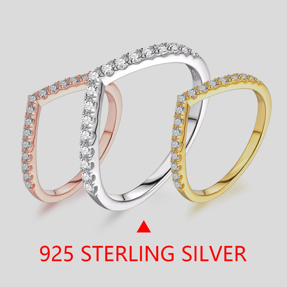 ATTAGEMS Moissanite Diamond Rings Jewelry Women Engagement Ring 925 Sterling Silver Jewelry Wedding Moissanite Band Ring