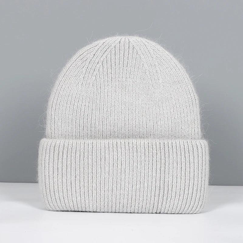 Women Winter Hat Real Rabbit Fur Winter Hats For Women Fashion Warm Beanie Hats Women Solid Adult Cover Head Cap Luxlife Brands