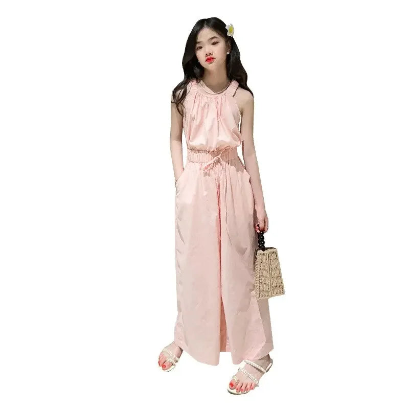 LUXKIDS Summer Wide Leg Pants & Vest Set 10 12 16 Years