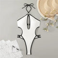 Sexy White Backless Swimwear Women 2024 One Piece Swimsuit Hollow Out Monokini Bathing Suit String Halter Swimming Wear Bather Luxlife Brands