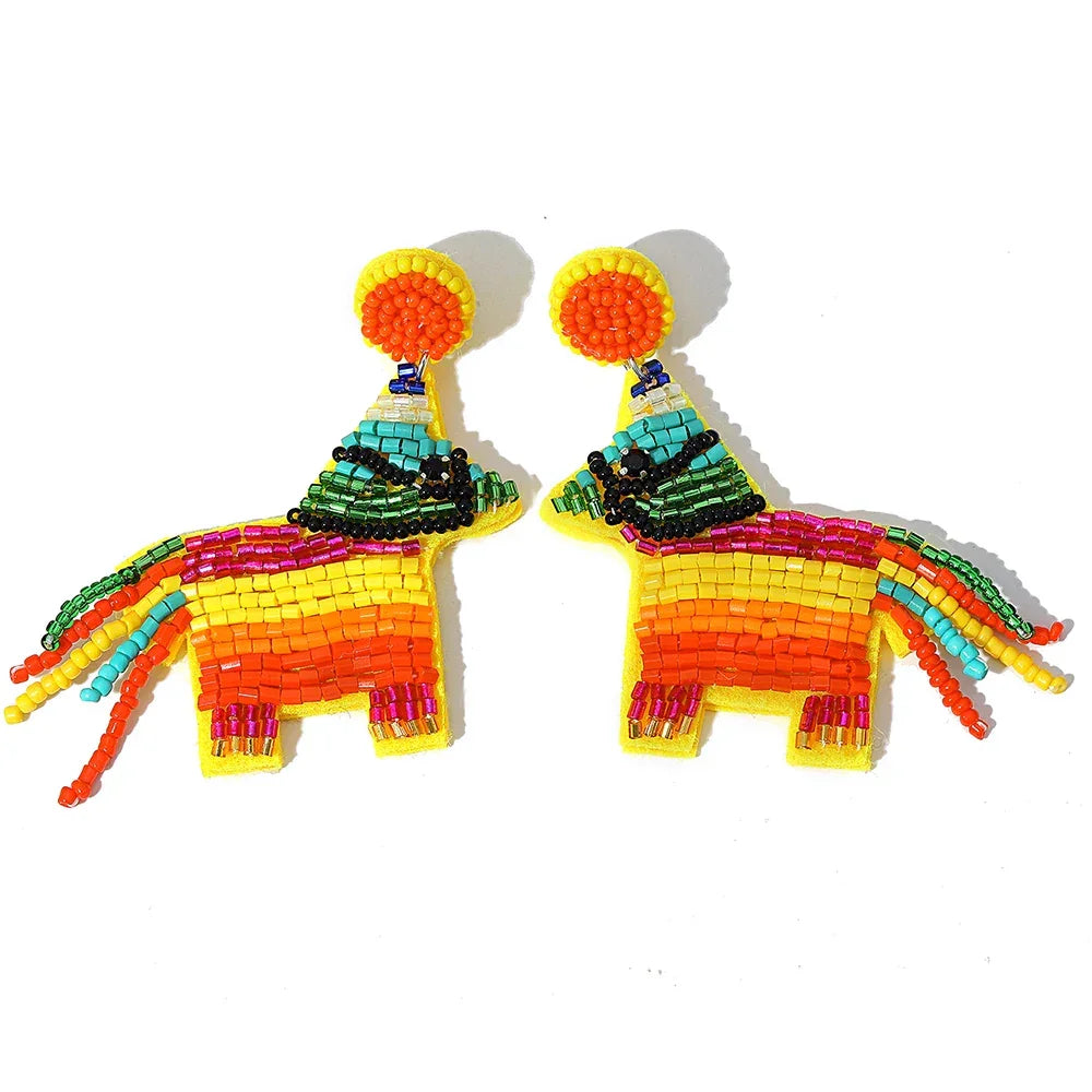 Handmade Beaded Drop Earrings