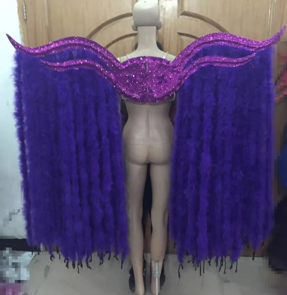 Large Feather Wing Backpiece with Shoulder Straps