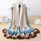 180*90cm Luxury Brand Spring Summer Autumn Women Clothing New Fashion Color matching printed silk scarf lady popular turba Luxlife Brands
