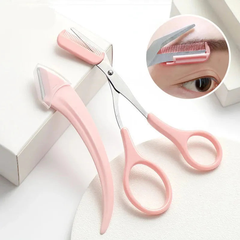Eyebrow Trimming Knife Eyebrow Face Razor For Women Professional Eyebrow Scissors With Comb Brow Trimmer Scraper Accessories LUXLIFE BRANDS