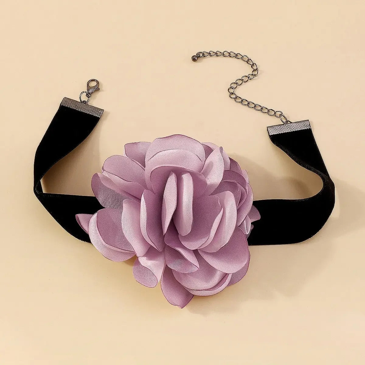 Long Rope with Big Flower Choker Necklace for Women Elegant Lace-up Rope Chain Necklace on Neck 2023 Fashion Jewelry Accessories