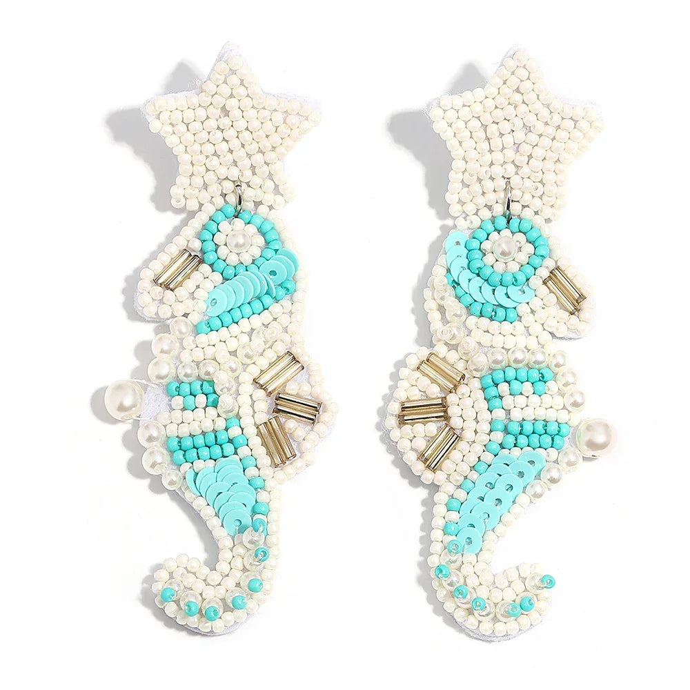 Handmade Beaded Drop Earrings