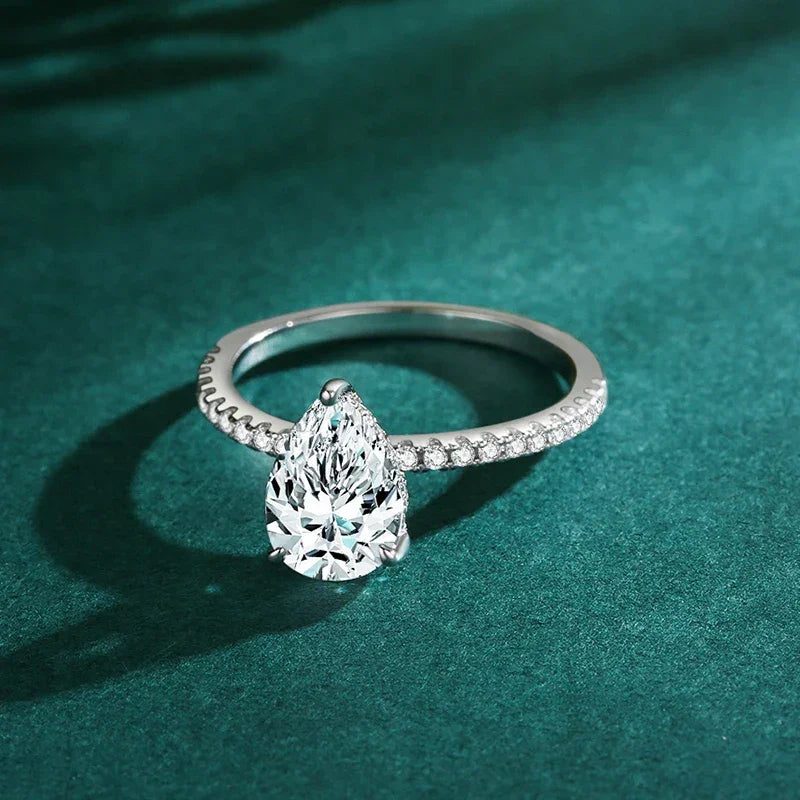 LUX Water Droplet 5A Cubic Zirconia 925 SS Ring