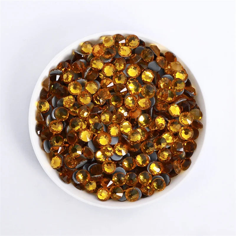 SS3-SS30 Yellow Series Hot-Fix Glass Flat Back Rhinestones