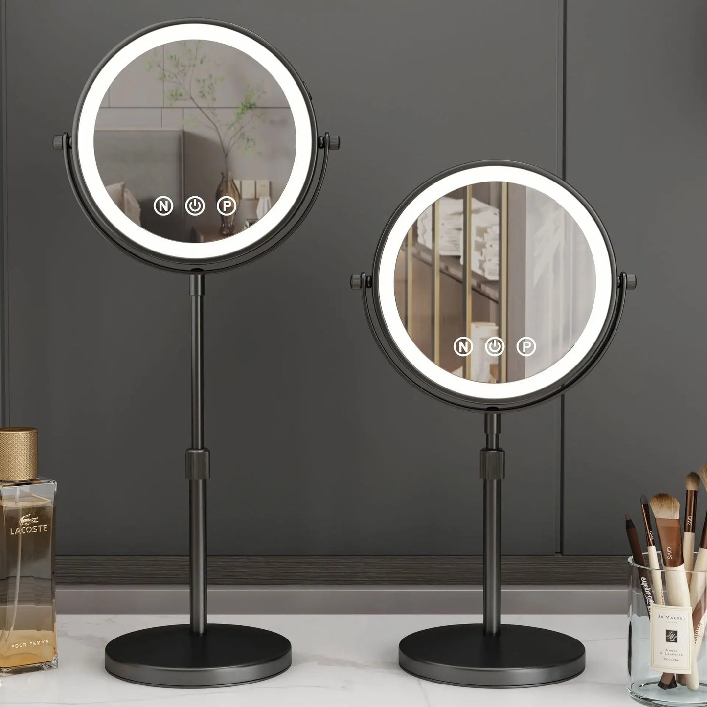 3X Magnifying Double Mirror with LED Light