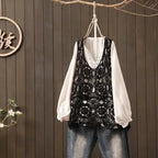 2024 Women Beach Crochet Daily Hollow Out Knit Loose-fitting Round Collar Spaghetti Strap Crop Top Scalloped Loose Vest L45 Luxlife Brands