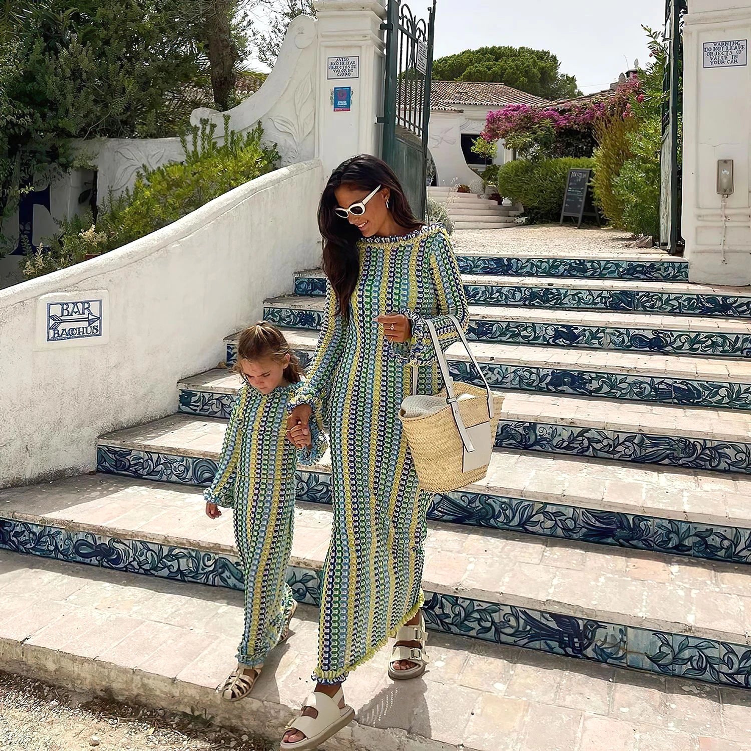 Sexy Backless Flare Sleeve Lace Knit Cut Out Party Beach Maxi Dress 2025 Summer Women Vacation Beachwear Swimsuit Cover Up A2815 Luxlife Brands