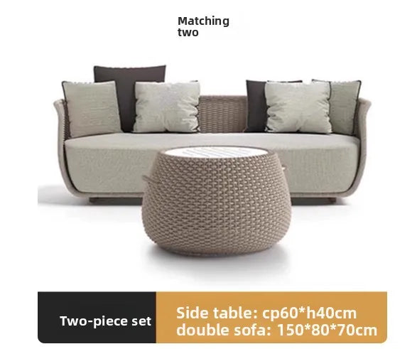 Italian Style Modern Luxury Waterproof Outdoor Rattan Garden Sofa Set For Hotels And Villas For Courtyard Luxlife Brands