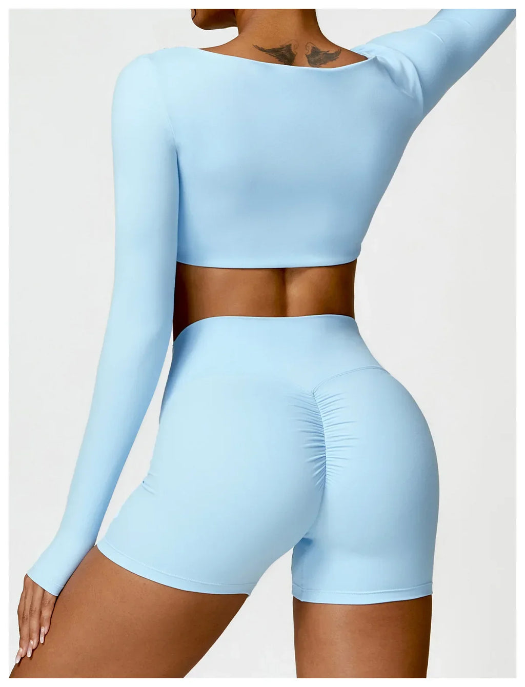 New Long sleeve Shirt Sports Set Women Fitness Tights Yoga Set Crop Top Running High Waist Gym Set Womens Outfits Yoga Clothing