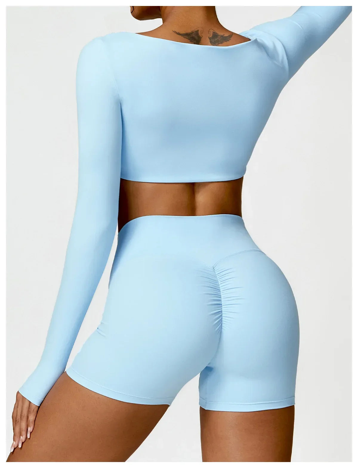 New Long sleeve Shirt Sports Set Women Fitness Tights Yoga Set Crop Top Running High Waist Gym Set Womens Outfits Yoga Clothing Luxlife Brands