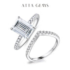 ATTAGEMS Moissanite Diamond Rings Jewelry Women Engagement Ring 925 Sterling Silver Jewelry Wedding Moissanite Band Ring Luxlife Brands