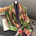 180*90cm Luxury Brand Women Summer Silk Scarves Shawls Lady Wraps Soft Female Geometry Beach Stole Bandanna Foulard Muffler