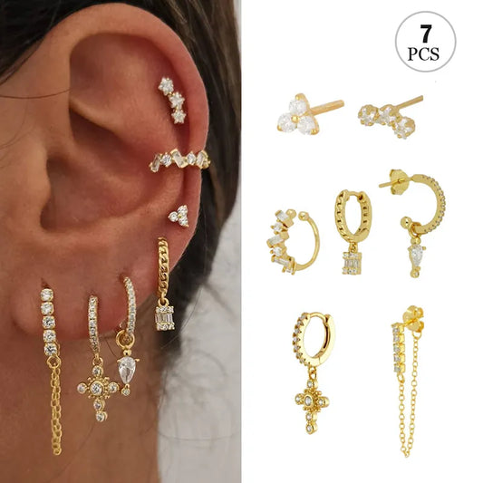 Cubic Zirconia Fashion Stud Earings (Mix and Match) LUXLIFE BRANDS