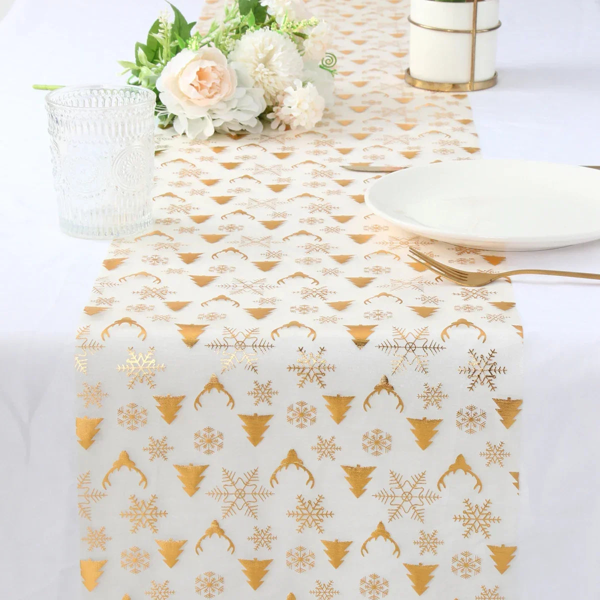 Sparkle Metallic Gold Thin Table Runner Luxlife Brands