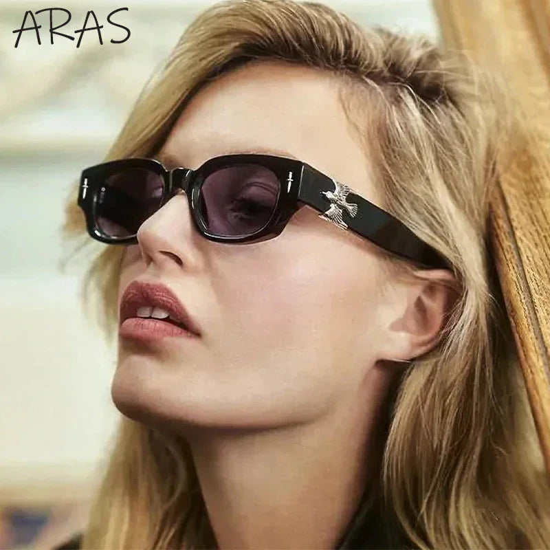 Fashion Soaring Eagle Rectangle Sunglasses Men Women 2024 Luxury Brand Vintage Punk Sun Glasses Male Small Square Shades Eyewear