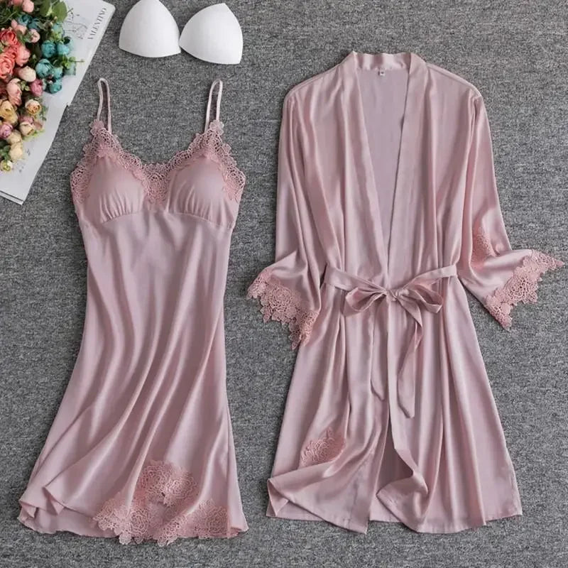 Destiny Lace Robe Sleep Set