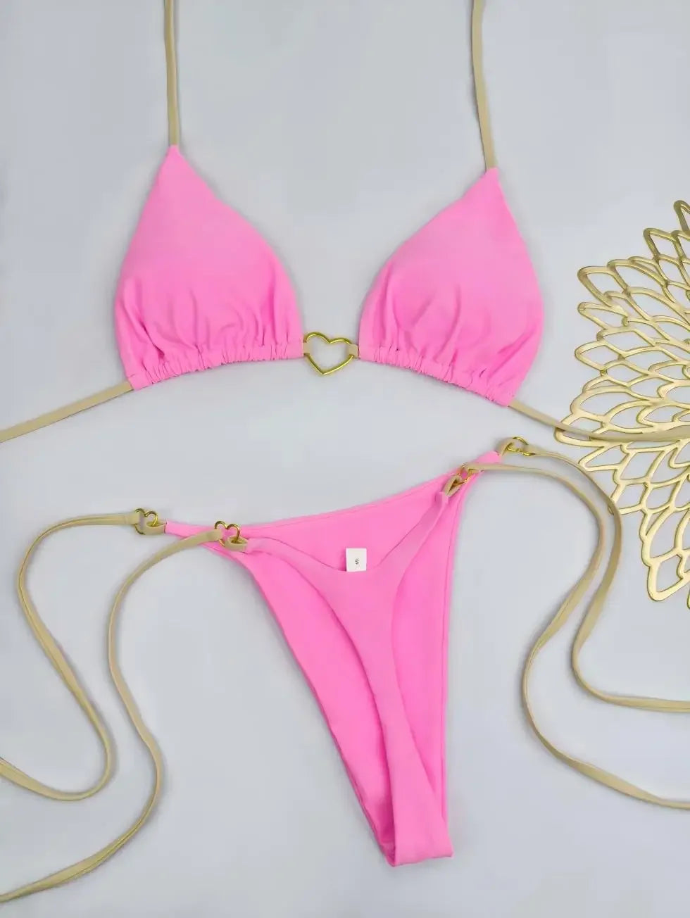 New Solid Color White Bikini Women suit Low Waist Lace-up Fashionable Swimsuit Two-piece Set Luxlife Brands