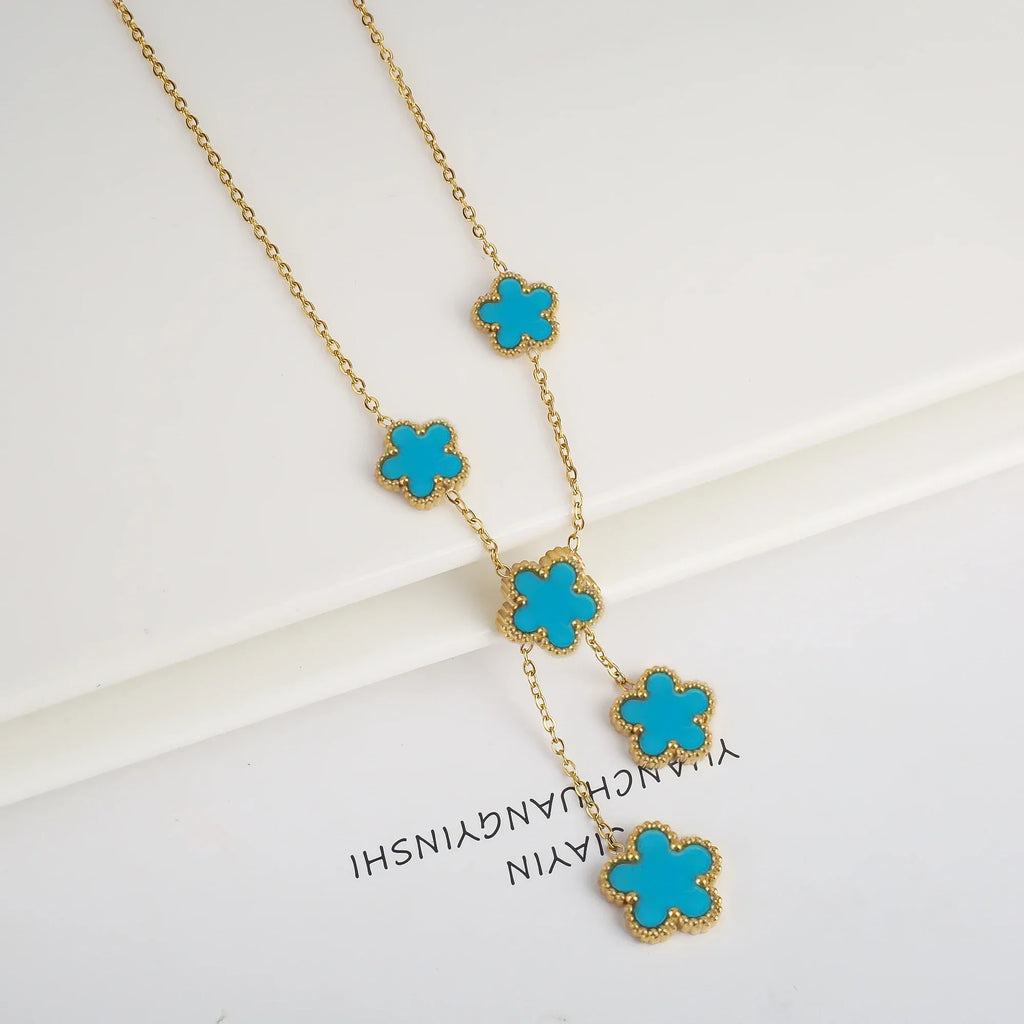 Hot Sale Stainless Steel Laser Five Leaf Flower Petal Adjustable Clover Bracelet Classic for Woman Girl Brand Jewelry Party Gift