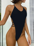 Sexy Criss Cross Backless Female Swimwear One Piece Swimsuit Women Extreme String Thong Monokini High Cut Bathing Suit Swim Lady Luxlife Brands