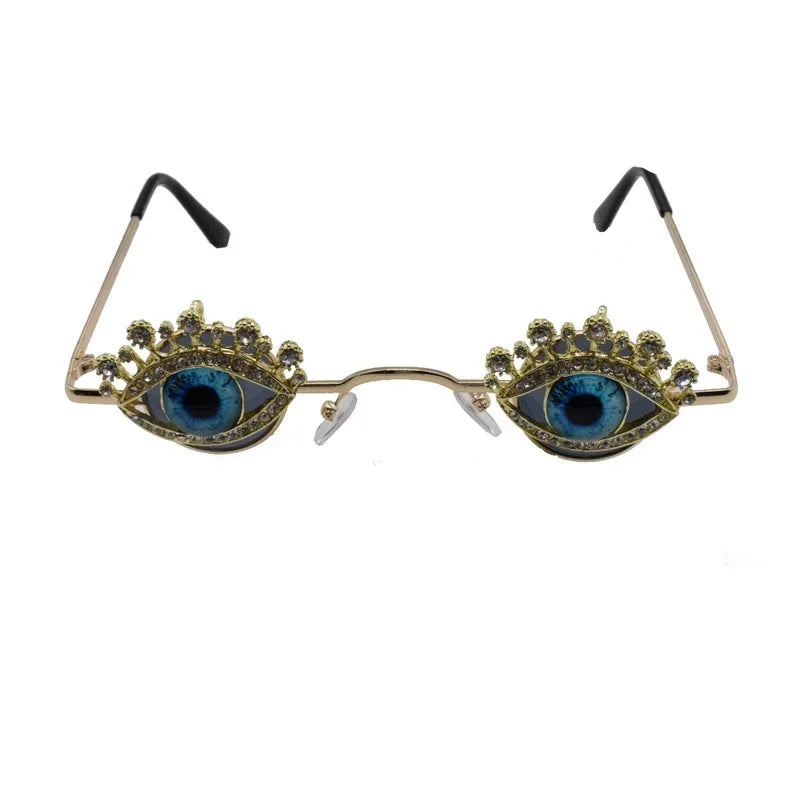 Personality Fashion Steampunk Sunglasses Women Brand Designer Luxury Rhinestone Diamond Vintage Sun Glasses Lentes De Sol Mujer LUXLIFE BRANDS