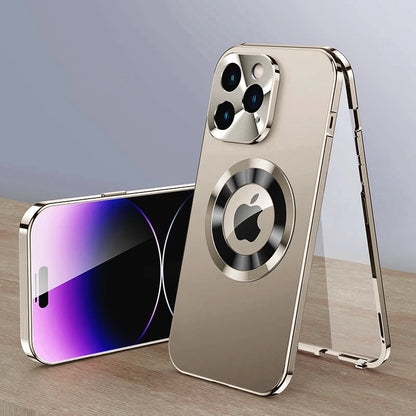 360 Metal Aluminium Alloy Case for iPhone 16 15 14 13 Pro Max Full Camera Lens Protective Original Color Phone Ultrathin Cover