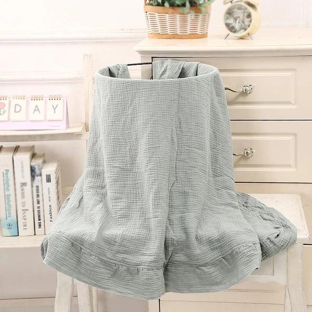 INS Ruffled Muslin Baby Swaddle Blankets for New Born Infant Bedding Organic Baby Accessories Newborn Receive Blanket Cotton Luxlife Brands