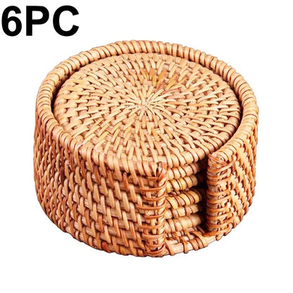 Natural Wicker Coasters 6pcs